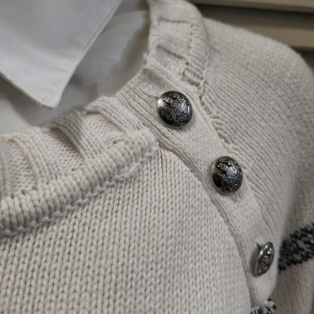 Lauren Ralph Lauren Cream Black Nautical Striped Sweater + RalphLauren Gift Box - Picture 2 of 11